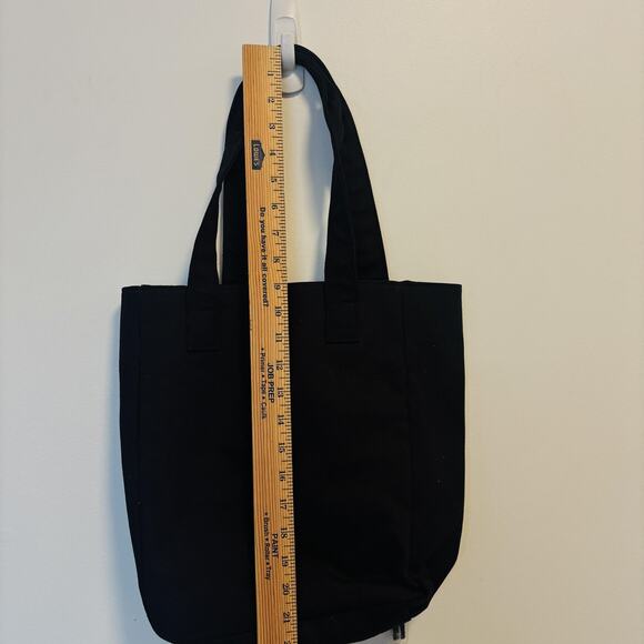 Marc Jacobs Tote Bag Womens Black Canvas Zip Front Pocket Shopper Purse New - Picture 8 of 13